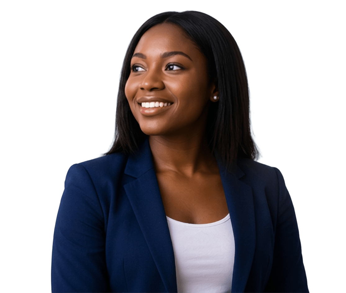 Confident professional ready for global career opportunities